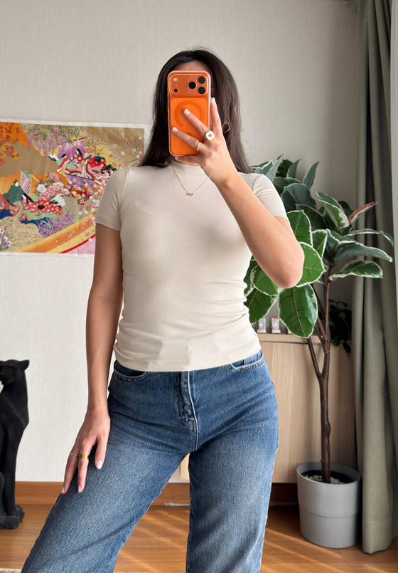 Oys Basic Fit T-Shirt Bej