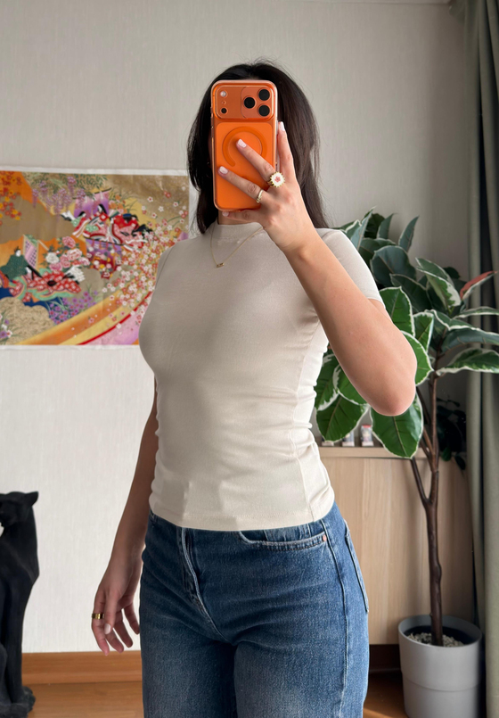 Oys Basic Fit T-Shirt Bej