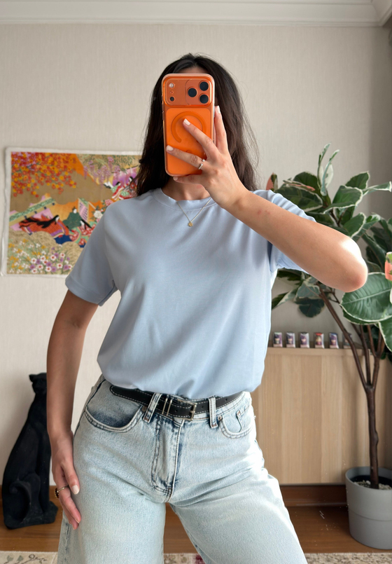 Oys Basic T-Shirt Mavi