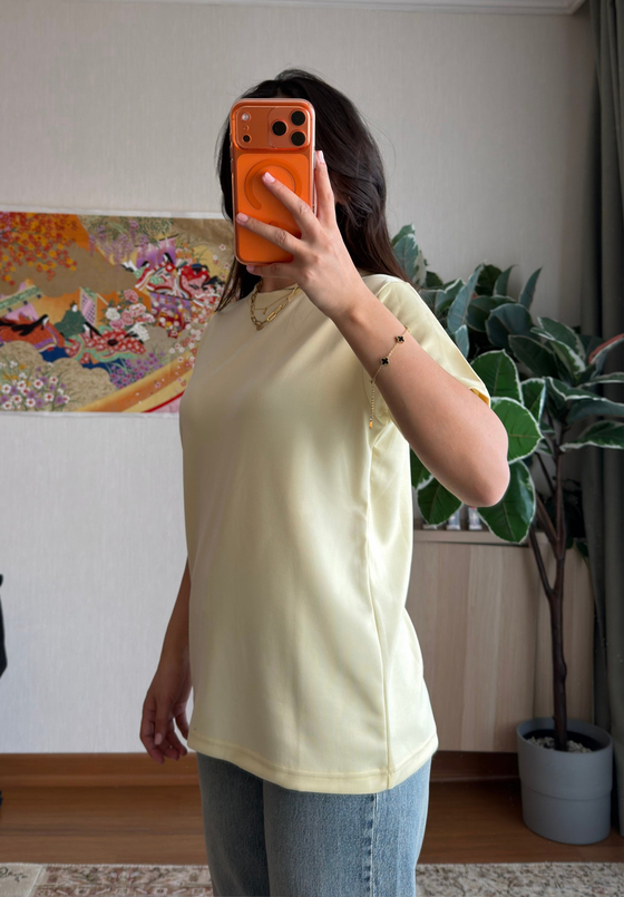 Oys Basic T-Shirt Sarı