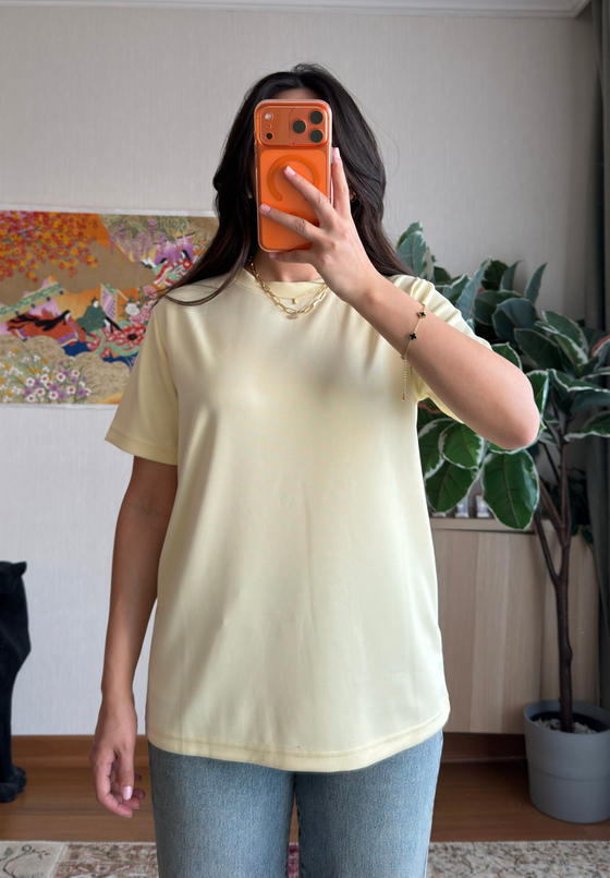 Oys Basic T-Shirt Sarı