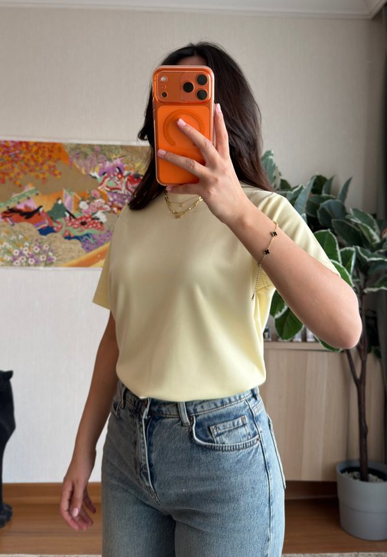 Oys Basic T-Shirt Sarı