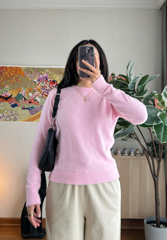 Rie Yumuşak Basic Kazak Pembe