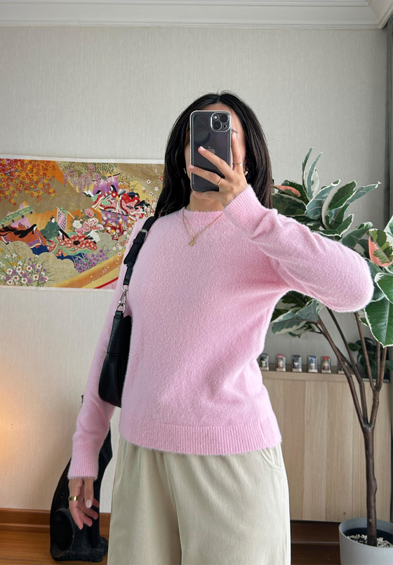 Rie Yumuşak Basic Kazak Pembe