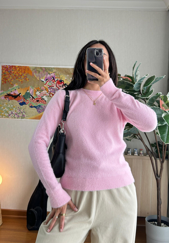 Rie Yumuşak Basic Kazak Pembe
