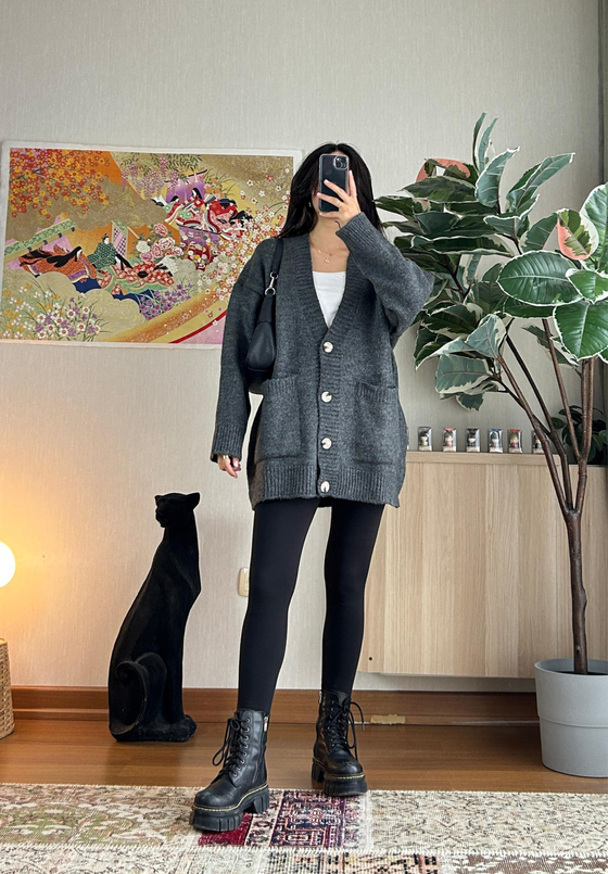 Rinako Uzun Hırka Füme