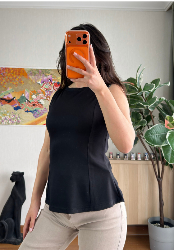 Rivay Volanlı Bluz Siyah