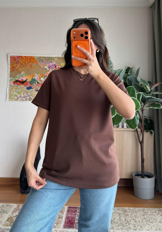Saika Basic T-Shirt Kahve