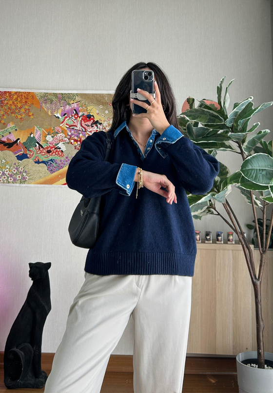 Sakiko Gömlek Yaka Kazak Lacivert