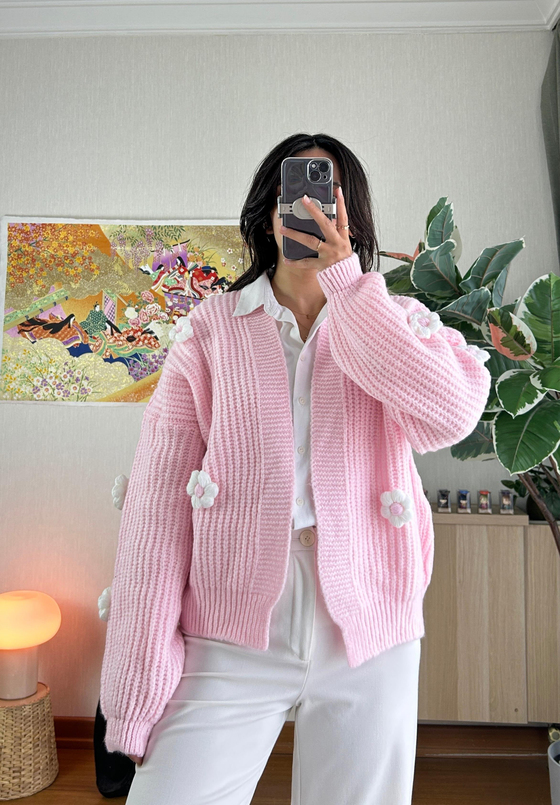 Sakura Papatya Detaylı Hırka 