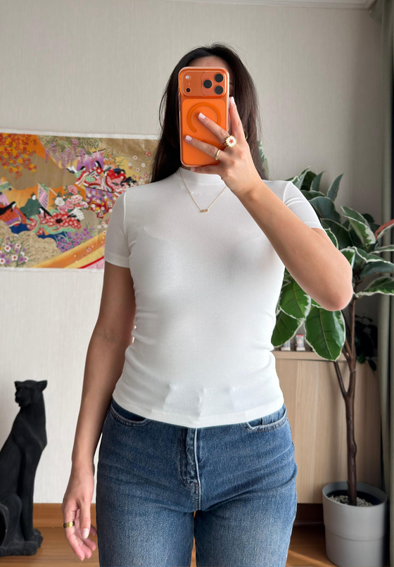 Sayo Basic Fit T-Shirt Ekru