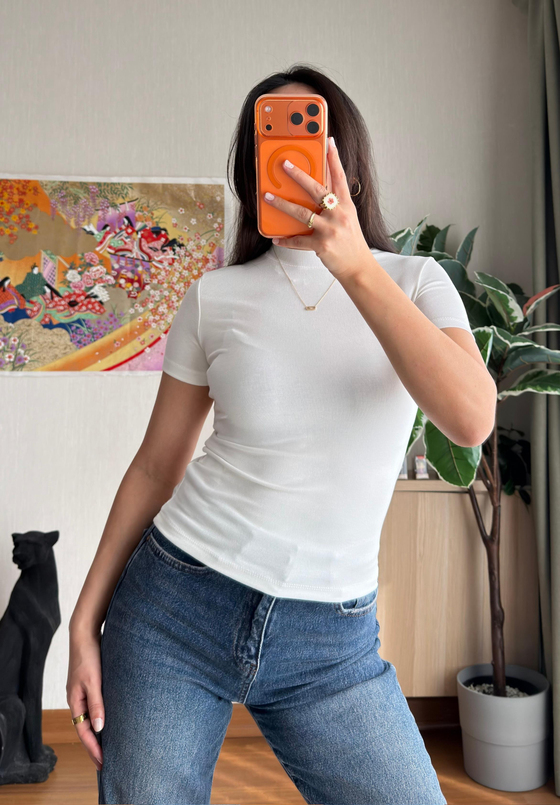 Sayo Basic Fit T-Shirt Ekru