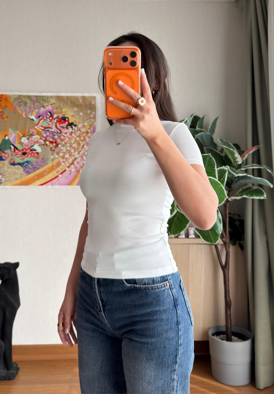 Sayo Basic Fit T-Shirt Ekru