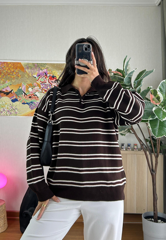 Suko Polo Yaka Triko Kazak Bordo