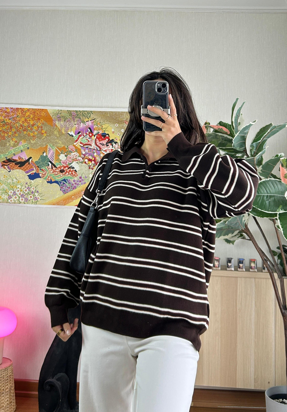 Suko Polo Yaka Triko Kazak Bordo