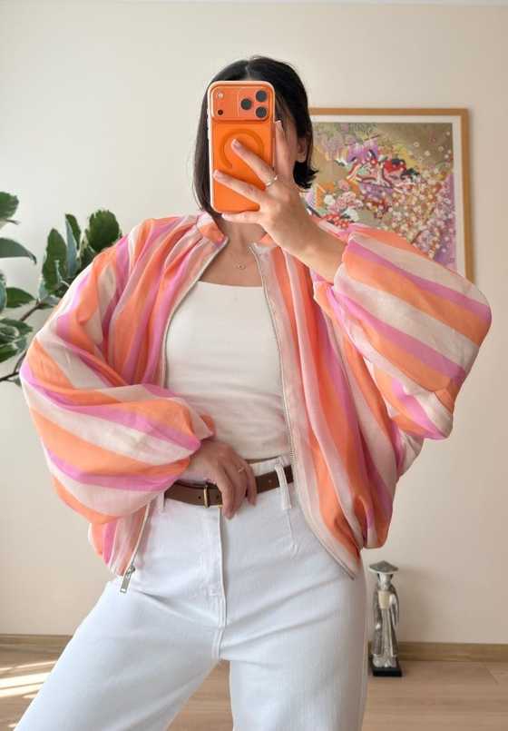 Usano Renkli ZR Bomber Ceket