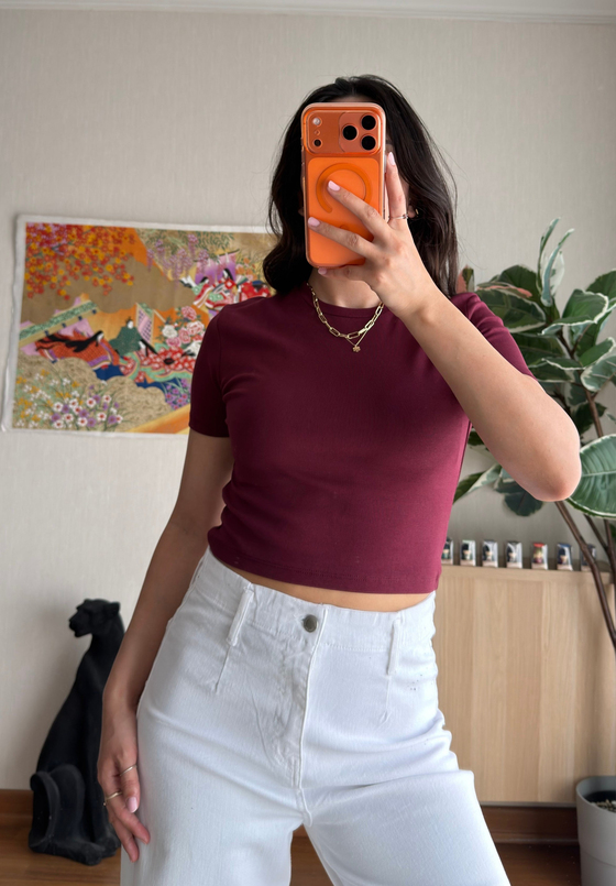 Yoko Basic Fit T-Shirt Bordo