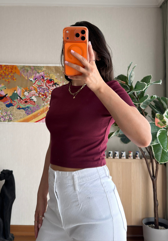 Yoko Basic Fit T-Shirt Bordo