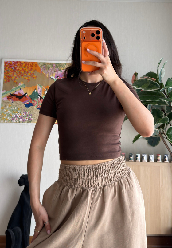 Yoko Basic Fit T-Shirt Kahve