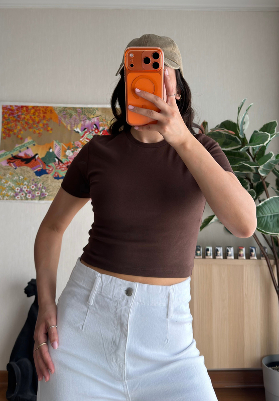 Yoko Basic Fit T-Shirt Kahve