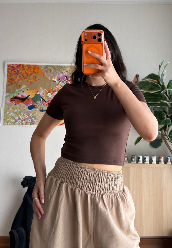 Yoko Basic Fit T-Shirt Kahve