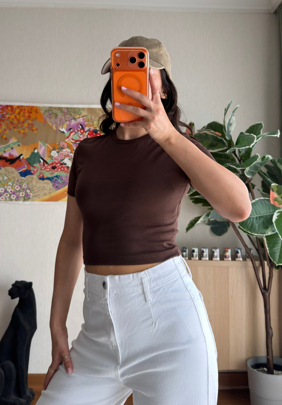Yoko Basic Fit T-Shirt Kahve