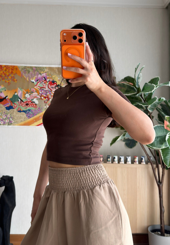 Yoko Basic Fit T-Shirt Kahve