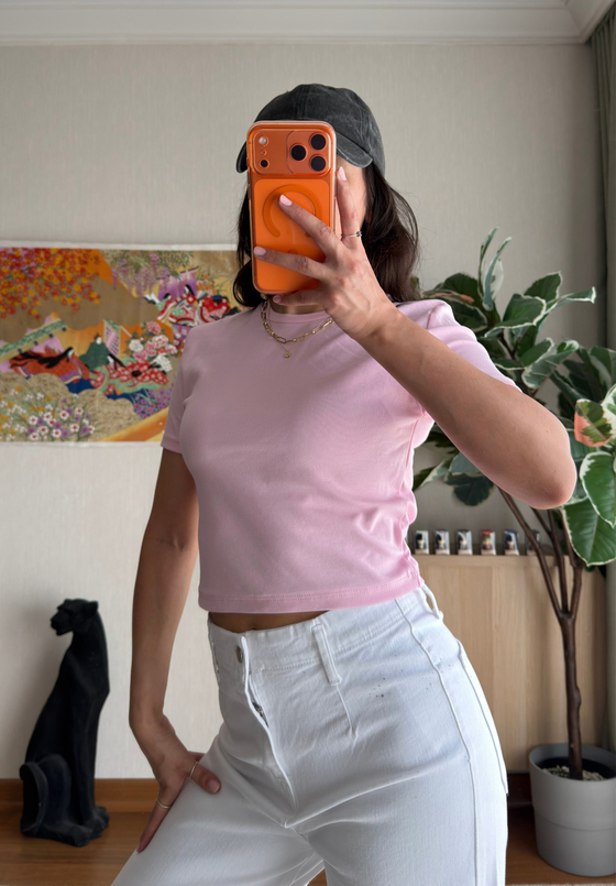 Yoko Basic Fit T-Shirt Pembe