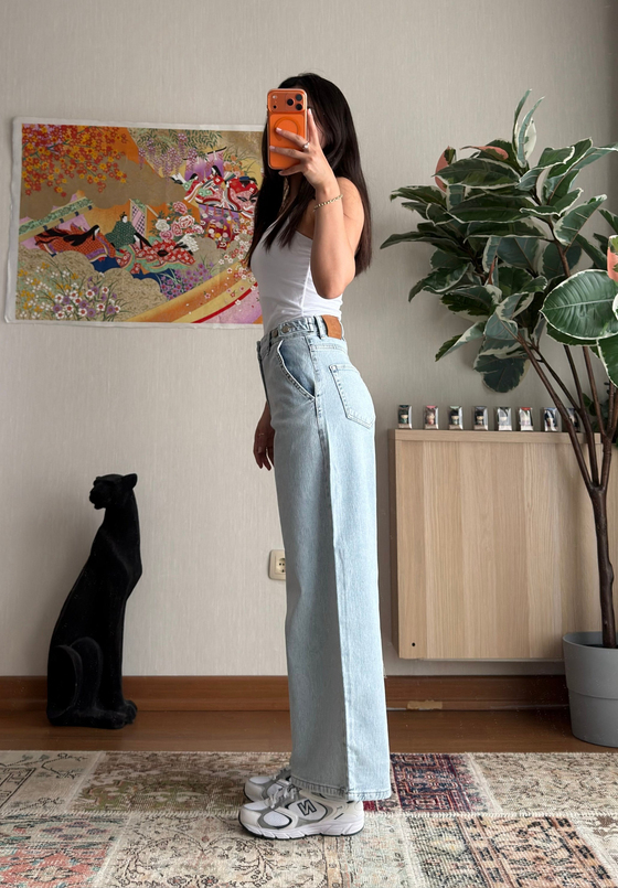 Yui Apoletli Geniş Paça Jean 