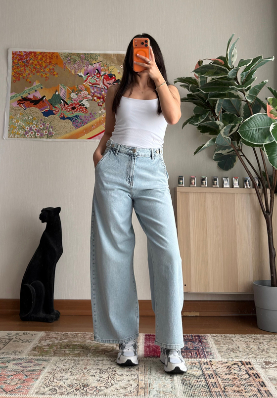 Yui Apoletli Geniş Paça Jean 