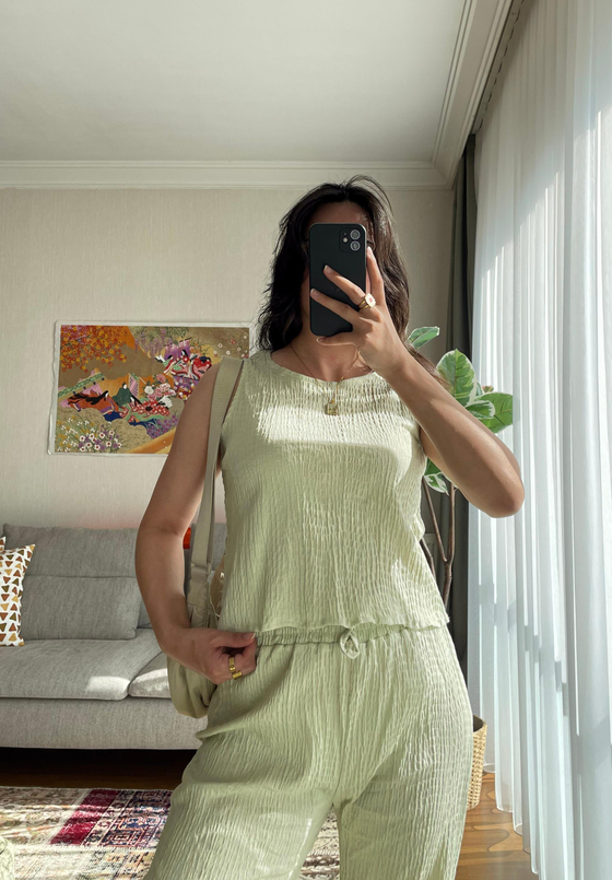 Yuka Kolsuz Bluz Mint