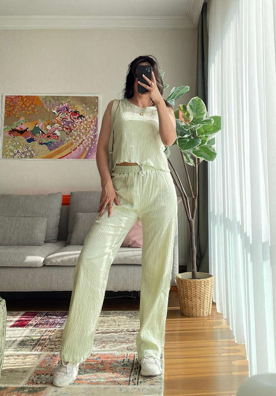 Yuka Kolsuz Bluz Mint