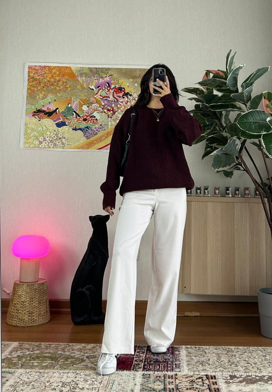 Yurika Oversize kazak Bordo