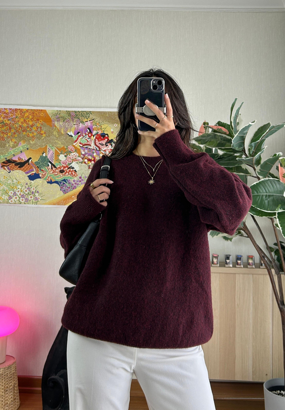Yurika Oversize kazak Bordo