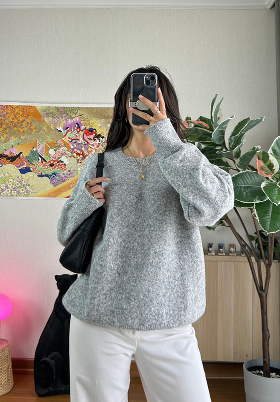 Yurika Oversize kazak Gri