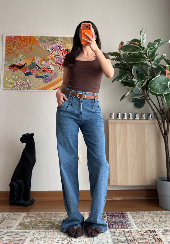 Yuuiri Pensli Yüksek Bel jean
