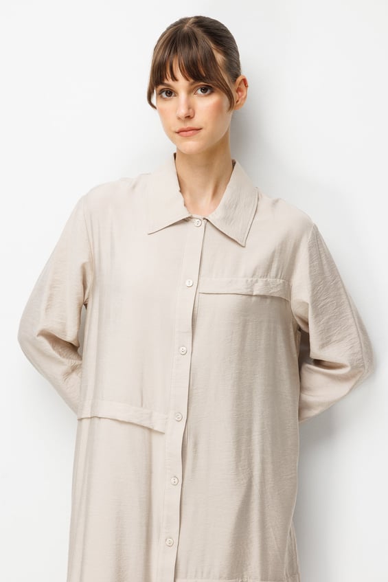 %85 LyoCELL Goldy Kat Aller Detaylı Spor Maxi TuniK-Taş
