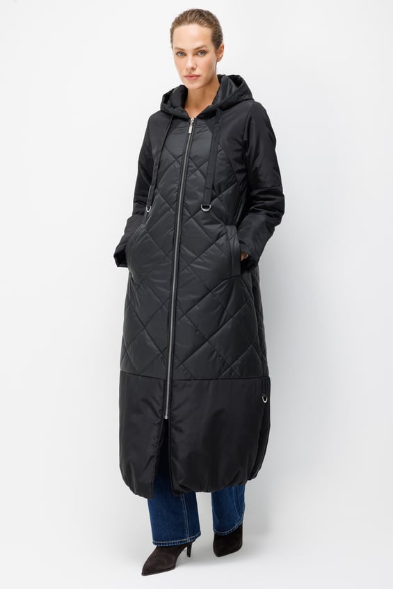 Classic Extra Soft Full Length Padded Coat - Black