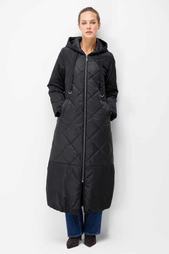 Classic Extra Soft Full Length Padded Coat - Black