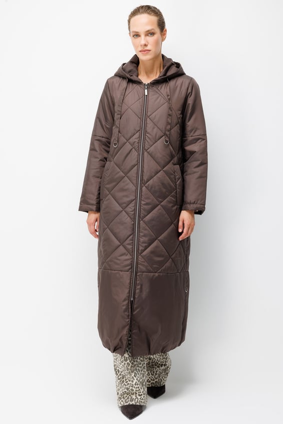 Classic Extra Soft Dolgulu Tam Boy Kaban Manto-Kahve