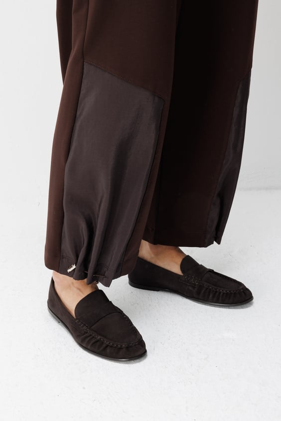 Duo Panel Detaylı Spor Pantolon-Kahve