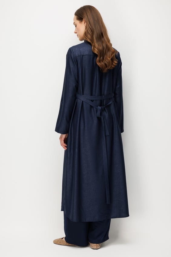 Kum Desen Maxi Tunik ve Pantalon Kombin Takım-Laci