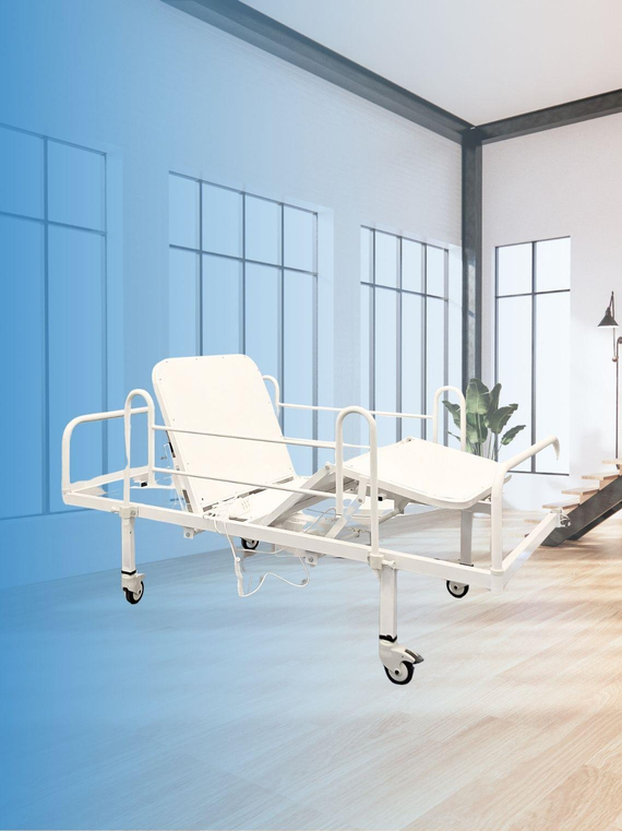 2 Motorlu Hasta Yatağı - Karyolası Eko + 15 Cm Antibakteriyel Visko Yatak + Alez