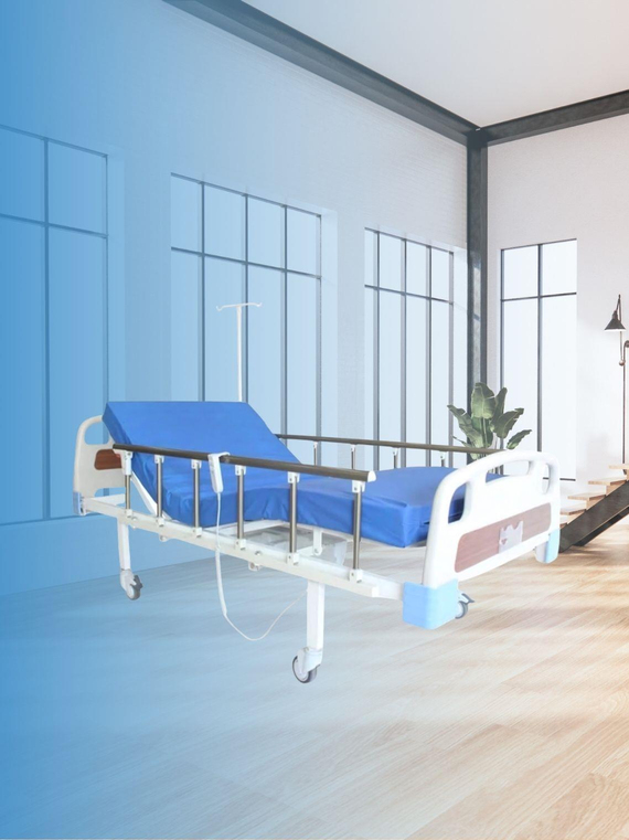 2 Motorlu Tabanca Korkuluklu Hasta Karyolası