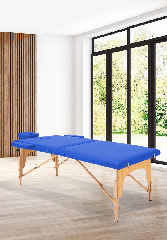 MAXİ Katlanabilir Ahşap Masaj Masası,
Çanta Tipi Masaj ve Tedavi Yatağı Mavi