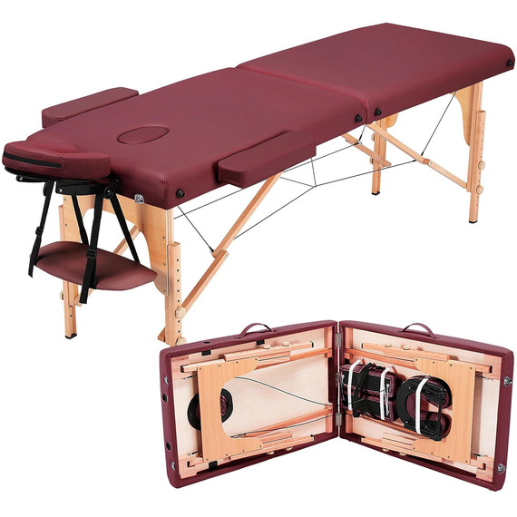 MAXİ Katlanabilir Ahşap Masaj Masası,
Çanta Tipi Masaj ve Tedavi Yatağı Bordo