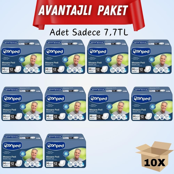 Canped Mesane Pedi Erkek 12'li 10 Paket 120 Adet