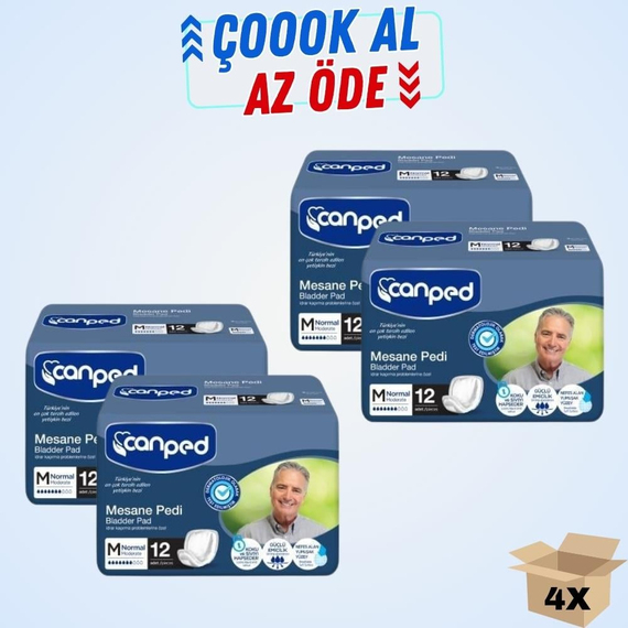 Canped Mesane Pedi Erkek 12'li 4 Paket 48 Adet