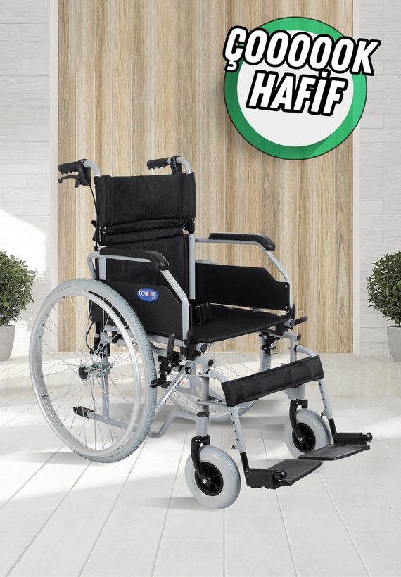 COMFORT PLUS HAFİF ALÜMİNYUM TEKERLEKLİ SANDALYE DM-321 45CM 