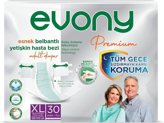 Evony Premium Gece Bel Bantlı Hasta Bezi 30'LU